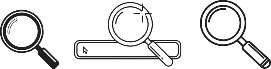  Search icon magnifying glass vector set.eps