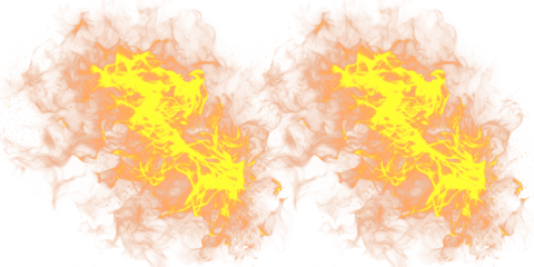 A pair of flaming arrows on transparent background