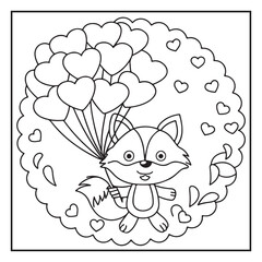 Obraz premium Bold and Easy Valentine’s Day Coloring Pages for All Ages: Fun, Simple Designs Perfect for Kids and Adults to Celebrate Love and Creativity, Balk and white line art illustration.