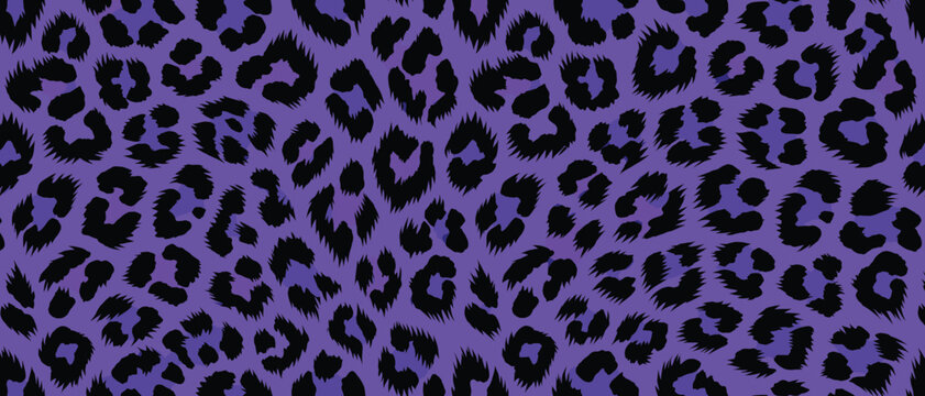 A captivating purple and black leopard print pattern, displaying exotic animal fur skin in an abstract design, embodying the wild essence of Africa and its vibrant African spirit