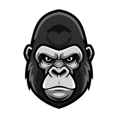 Gorilla Head Logo Mascot - Fierce Ape Portrait