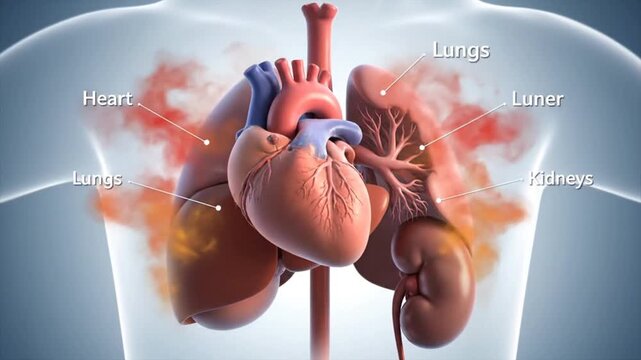 Human Anatomy with Heart Lungs Liver Kidneys Visualization Anatomy for Science Explainer Videos Education and Medical