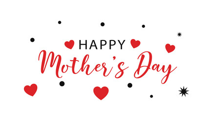 Happy mother's day greeting card with hearts and sparkles