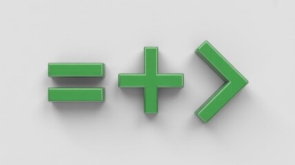 Equality, Addition, and Greater Than Math Symbols