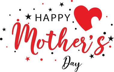 Mother's day greeting card with hearts