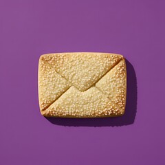 Biscuit sabl&eacute; en forme de lettre isol&eacute; sur fond color&eacute;