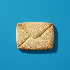 Biscuit sabl&eacute; en forme de lettre isol&eacute; sur fond color&eacute;