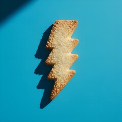 Biscuit sabl&eacute; en forme d'&eacute;clair isol&eacute; sur fond color&eacute;