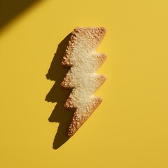 Biscuit sabl&eacute; en forme d'&eacute;clair isol&eacute; sur fond color&eacute;