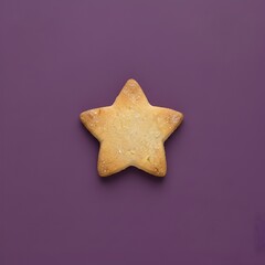 Biscuit sabl&eacute; en forme d'&eacute;toile isol&eacute; sur fond color&eacute;
