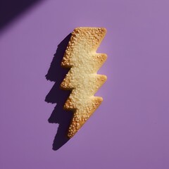 Biscuit sabl&eacute; en forme d'&eacute;clair isol&eacute; sur fond color&eacute;