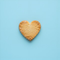 Biscuit sabl&eacute; en forme de coeur d'amour isol&eacute; sur fond color&eacute;