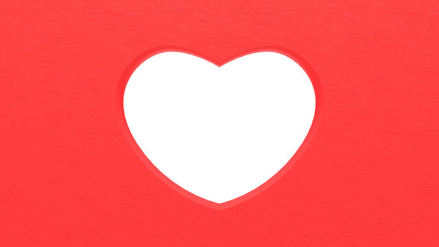 Love Heart Cutout Isolated on Transparent Background