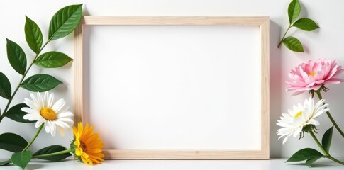 Modern photo collage frame mockup, clean white background, simple, design, minimal