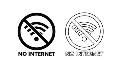 Prohibited wifi signal icons with text a striking visual silhouette © Taylor