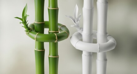 Bamboo stalks in contrasting colors