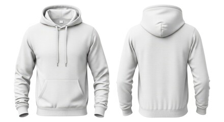 White hoodie with drawstring hood
