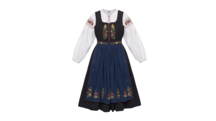 Traditional dirndl dress with embroidery