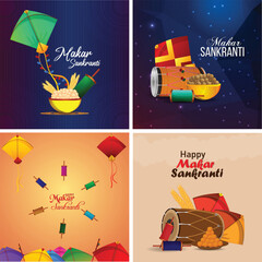 Colorful Makar Sankranti Festive Set