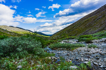 Mountains Apatite. Ski resort- Arctic region of Russia is a popular hiking trail