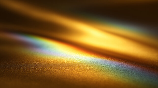 Abstract rainbow light on gold foil background