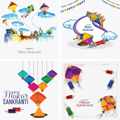 Colorful Makar Sankranti Kite Design