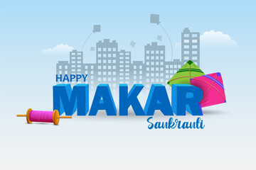 Happy Makar Sankranti holiday India festival background