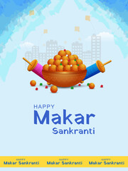 Happy Makar Sankranti holiday India festival background