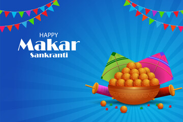 Happy Makar Sankranti holiday India festival background
