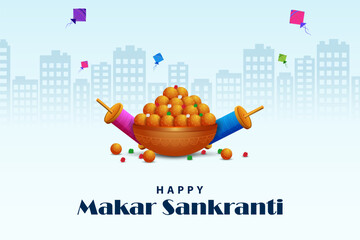Happy Makar Sankranti holiday India festival background