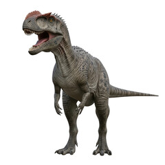 Fierce dinosaur roaring in ancient times