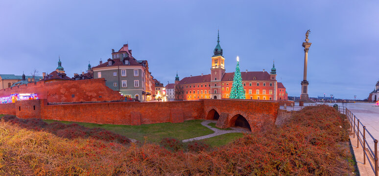 Historic building in Warsaw Poland at dawn - Powered by Adobe