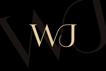 WJ or JW letter logo icon design. Classic style luxury initials monogram.