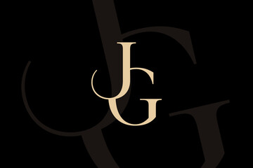 JG or GJ letter logo icon design. Classic style luxury initials monogram.
