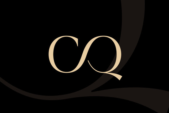 CQ or QC letter logo icon design. Classic style luxury initials monogram.