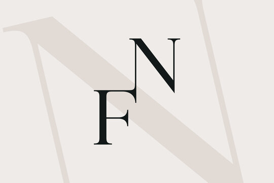 NF or FN letter logo icon design. Classic style luxury initials monogram.