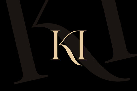 KI or IK letter logo icon design. Classic style luxury initials monogram.