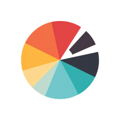 Colorful pie chart infographic isolated on transparent background