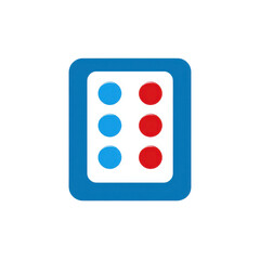 Blue red dots grid icon design isolated on transparent background