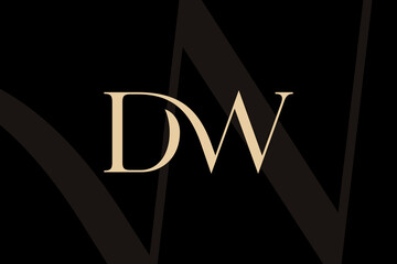 DW or WD letter logo icon design. Classic style luxury initials monogram.
