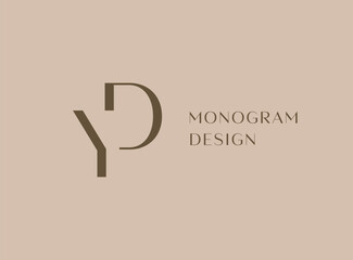 YD or DY letter logo icon design. Classic style luxury initials monogram.