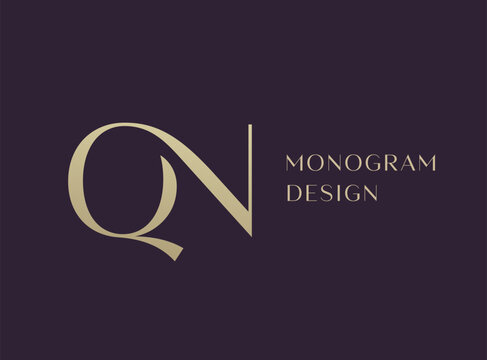 QN letter logo icon design. Classic style luxury initials monogram.