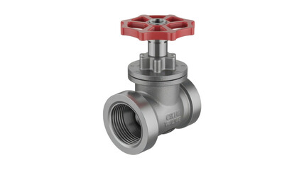 Industrial gate valve with red handle
