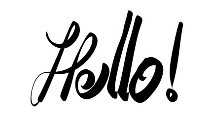 4K 2d Hand written Hello Wish, greetings, black brush stroke © C Corner