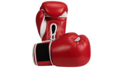 Red leather boxing gloves