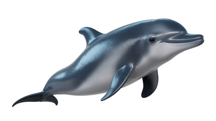 Obraz premium Smiling Dolphin Swimming Upward