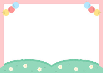 유치원 어린이집 안내문 가정통신문 공지사항 프레임 이름표 네임택 일러스트