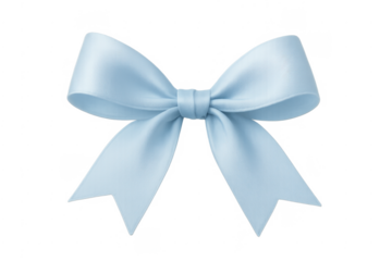 Light blue satin bow tied ribbon decoration