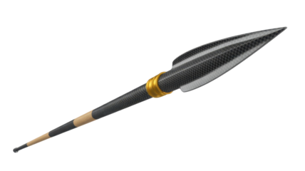Carbon fiber spear with golden ring