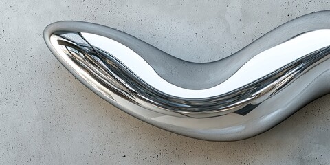 Close-up shot of reflective chrome surface with fluid distortions, concept of Liquid mirrors  